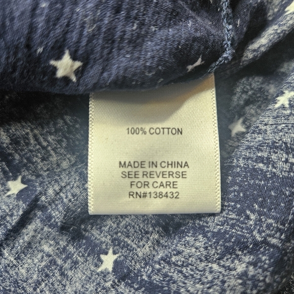 ModCloth Women's XL Navy Blue Button Down White Stars - Picture 5 of 10